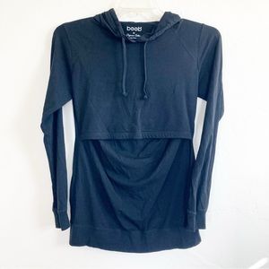 Boob Design Black Nursing Pullover Hoodie Sweatshirt Medium